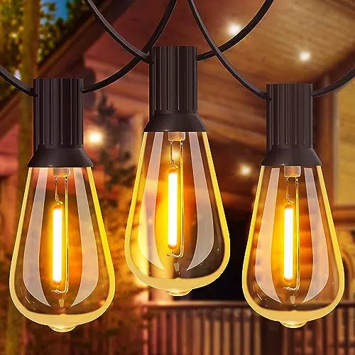Guirlande Lumineuse d'Extérieur avec LED Blanc Chaud - Étanche pour Jardin et Fête