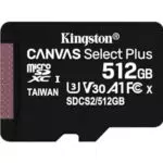 Carte Micro SD Kingston Canvas Select Plus 512GB Class 10 + Adaptateur