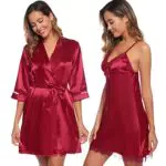 Nuisette en Satin avec Dentelle - Chemise de Nuit Élégante