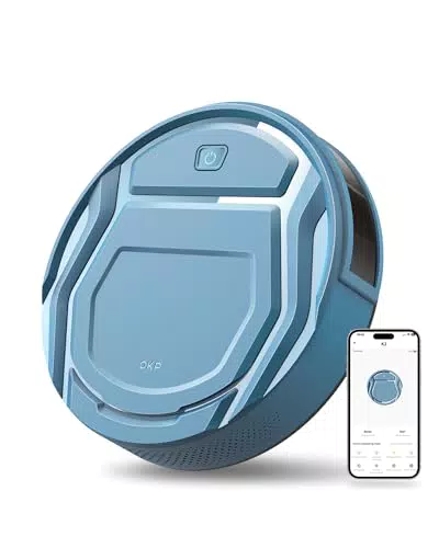 Aspirateur Robot OKP Puissant avec Contrôle WiFi/APP - Idéal pour Poils d'Animaux et Tapis