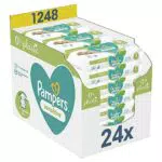 Lingettes Bébé Sensitives Pampers, Sans Parfum ni Alcool, Fibres Végétales, Testée Dermatologiquement
