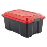 SUNDIS, LOT DE 3 Malles de Rangement LOCKER avec Couvercle - 60 - Litres Noir et Rouge