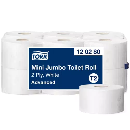 Papier toilette Tork 120280 Mini Jumbo Advanced - 2 plis - lot de 12 rouleaux