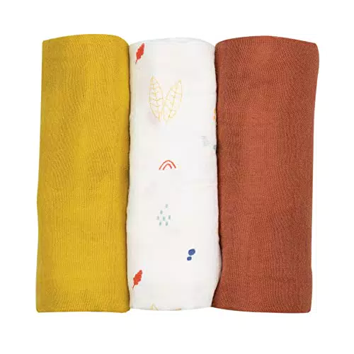Langes bébé en Mousseline de Coton 70x70cm - Multi-usages - Motif Cache-Cache en Forêt