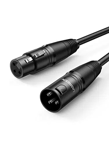 Câble Microphone XLR UGREEN Mâle vers Femelle - Compatible Table de Mixage Enceinte Caméra Ampli Fantôme Hautparleur Console Son (2M)