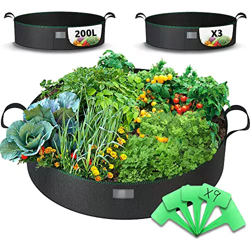 Sac de Plantation Non Tissé avec Poignées et Étiquettes - Grande Capacité pour Plantes Tomate Ø92cm