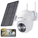 YESKAMO 2K Camera Surveillance WiFi Exterieure sans Fil Batterie 15000mAh - Panneau Solaire