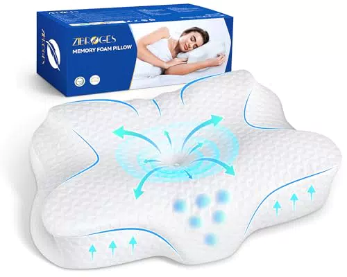 Oreiller en Mousse à Mémoire Confortable pour Le Cou - Idéal pour Dormeurs sur Le Côté, Le Dos et Le Ventre