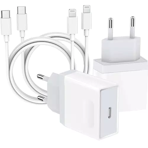 Chargeur Rapide pour iPhone - Prise Murale avec Cable USB C 2M