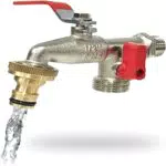 Robinetterie de Jardin Aqua Control Premium à Double Sortie - Laiton et Argent
