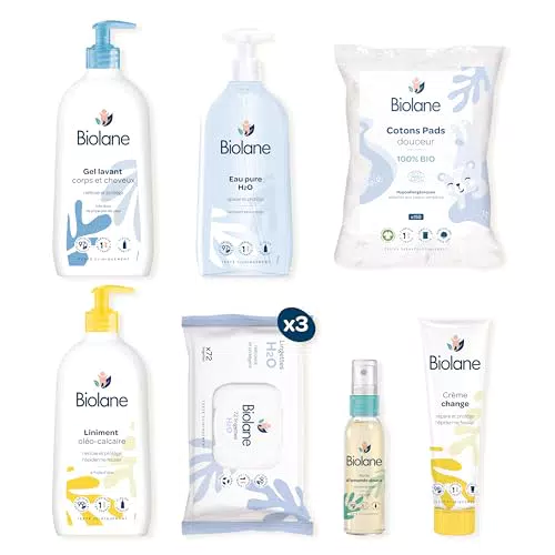 Kit Naissance Biolane - Soins Bébé Peaux Sensibles - Fabriqué en France