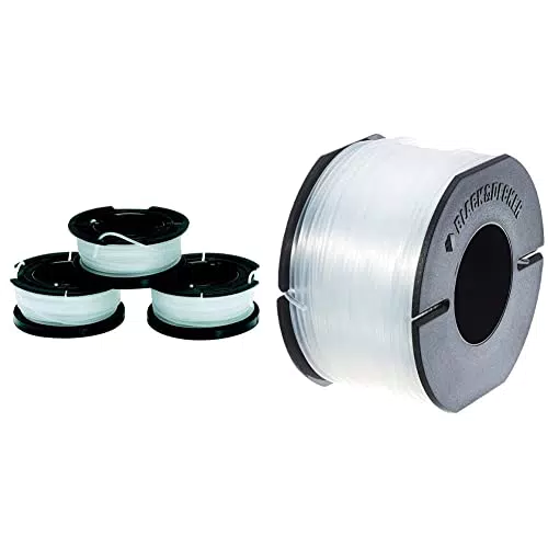 Bobine de Rechange BLACK+DECKER pour Coupe-Bordures - Fil en Nylon Transparent et Résistant - Modèle Reflex Plus