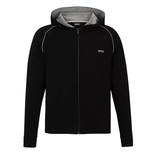 Veste à capuche BOSS Hommes en Coton Stretch avec Logo Brodé