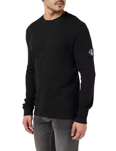 T-shirt Calvin Klein Manches Longues Homme - Modèle Badge Waffle