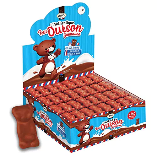 Présentoir L'Authentique Petit Ourson Guimauve, Chocolat au Lait - Cémoi, Fabriqué en France
