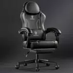 Chaise de jeu ergonomique Dowinx avec support lombaire en cuir PU