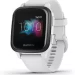 Montre Connectée Garmin Venu Sq - Suivi Santé GPS, Cardio Poignet, Stockage Musique - Blanc / Ardoise - 40mm