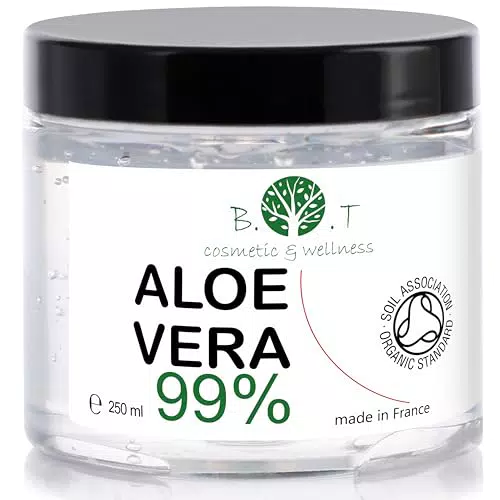 Gel d'Aloe Vera Bio Visage et Corps 100% Naturel - Après-Rasage et Soin Capillaire - 250 ml