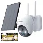 Caméra de Surveillance WiFi Extérieure sans Fil Solaire ieGeek avec Vision Nocturne Couleur