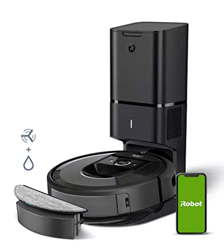 iRobot Roomba i7+ - Aspirateur Robot connecté - Station d'autovidage - 2 Brosses Caoutchouc - Idéal Animaux - Cartographie