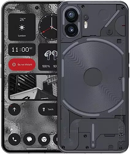 Smartphone Nothing Phone - 256 Go + 12 Go Ram, Double caméra 50 MP, Ecran OLED 6,7", Android 5G, Gris foncé