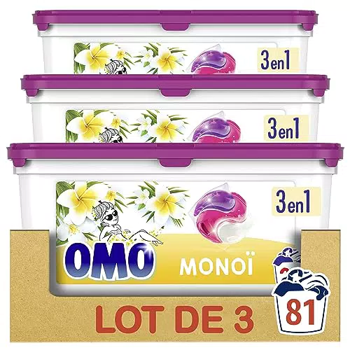 Lessive Liquide Omo 3 en 1 Jasmin & Fleur de Coton - Parfum Cajoline