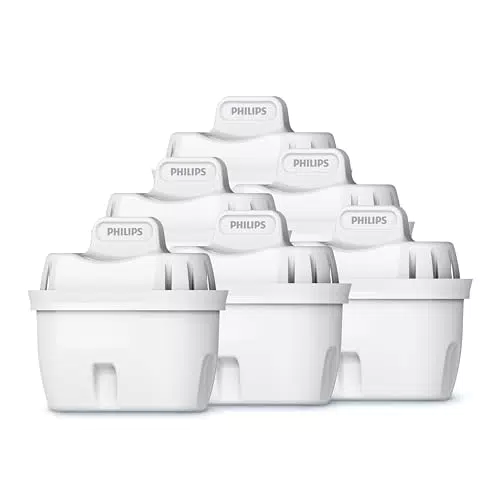 Cartouches Filtrantes d'Eau Philips Brita Compatible - Réduit Microplastique, Chlor, Calcaire, Métal Alimentaire