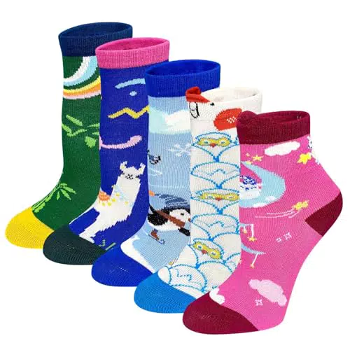 Chaussettes Fille Enfant en Coton Motif Chat Fantaisie - Taille 27-30