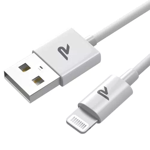 Cavo Lightning iPhone RAMPOW - Certifié Apple MFi - Charge Rapide - Connecteur Ultra Résistant - Blanc