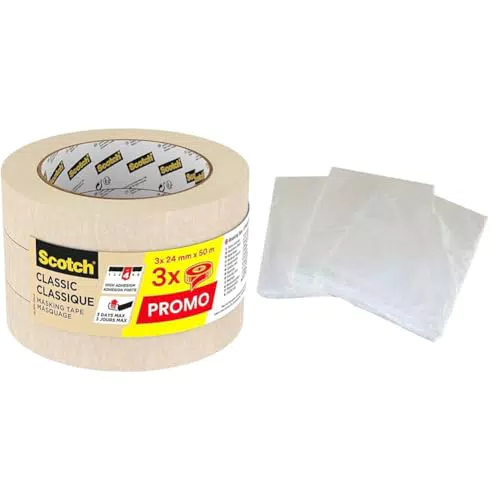 Ruban de Masquage Classic Premium NESPOLI - Pack Promo 3 Rouleaux 24mm x 50m