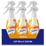 Soupline Brume de Linge Parfum Vanille - Spray Rafraîchissant - Lot de 6x 250 ml