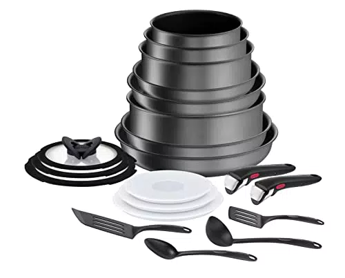 Batterie de Cuisine Tefal Ingenio: Poêles et Casseroles Induction, Revêtement Antiadhésif, Empilable - Fabriqué en France