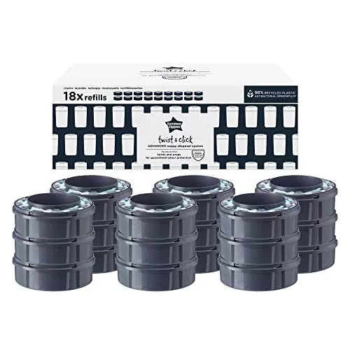 Recharges Tommee Tippee pour Poubelle à Couches Avancée Twist & Click avec GREENFILM Antibactérien - Lot de 18
