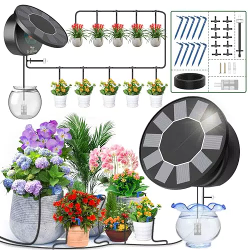 Kit Arrosage Goutte à Goutte Énergie Solaire pour Jardin et Balcon