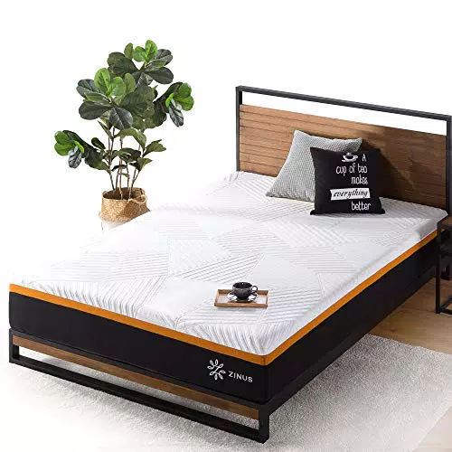 Matelas Zinus 140x190 cm - Mémoire de forme et ressorts ensachés - Hybride Cooling Copper