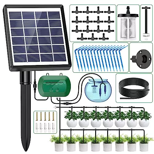 AnseTo Kit d'Arrosage Automatique Solaire pour Jardin et Balcon