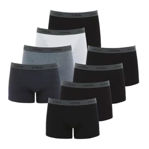 Boxers Homme Athena Basic Coton - Lot de 8