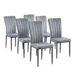 Chaises Baïta Poppy Velours Gris Clair