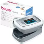 Ossimetro da polso Beurer PO 45 - Misurazione della saturazione di ossigeno (SpO₂) e della frequenza cardiaca (pulsazioni) con schermo a colori.