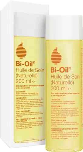 Huile de Soin Naturelle Bi-Oil - Spécial Vergetures & Cicatrices - Peau Douce & Teint Éclatant - 100% Naturelle - Idéal Grossesse