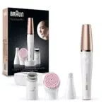 Épilateur Visage Braun FaceSpa Pro SE912 Tout-en-Un, Brosse Nettoyante et Tête Raffermissante