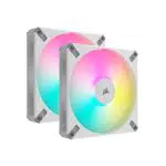 Corsair iCUE AF140 RGB ELITE 140mm PWM Kit de Trois Ventilateurs - Huit LED RGB Par Ventilateur - Technologie AirGuide - Palier Fluid Dynamic - Contrôleur iCUE Lighting Node CORE Inclus - Noir