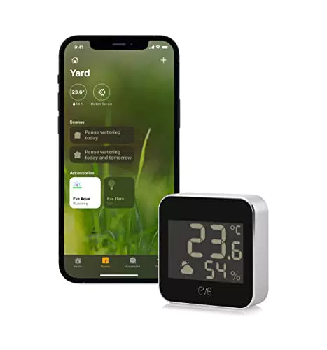 Station Météo Connectée Eve Weather avec Technologie Apple HomeKit - Suivi Température, Humidité, Pression Atmosphérique - Bluetooth, Thread