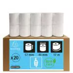 Exacompta - Réf. 43804E - Lot de 10 bobines pour balance - largeur 80 mm x diamètre 56 mm - mandrin 12 mm - 1 pli thermique 48g/m sans BpA - Métrage : 44 m - Blanc