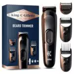Kit tondeuse à barbe King C. Gillette pour homme: tondeuse sans fil + lames aiguisées et 3 régulateurs de longueur interchangeables