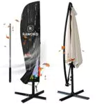 Raword Parasol Déporté en Tissu Oxford 420D Imperméable avec Fermeture Éclair