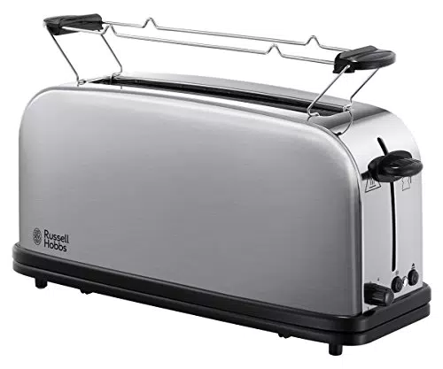 Grille-Pain Russell Hobbs Adventure en Acier Inoxydable - Fente Large, 6 Niveaux de Brunissage, Surélévation.