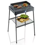 Barbecue électrique SEVERIN avec grille en fonte d'aluminium et pare-vent amovible