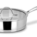 Sitram Sauteuse Charleston en acier inoxydable 24 cm avec couvercle en verre