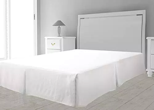 Cache sommier Soleil d'Ocre Intemporel en Microfibre - Blanc